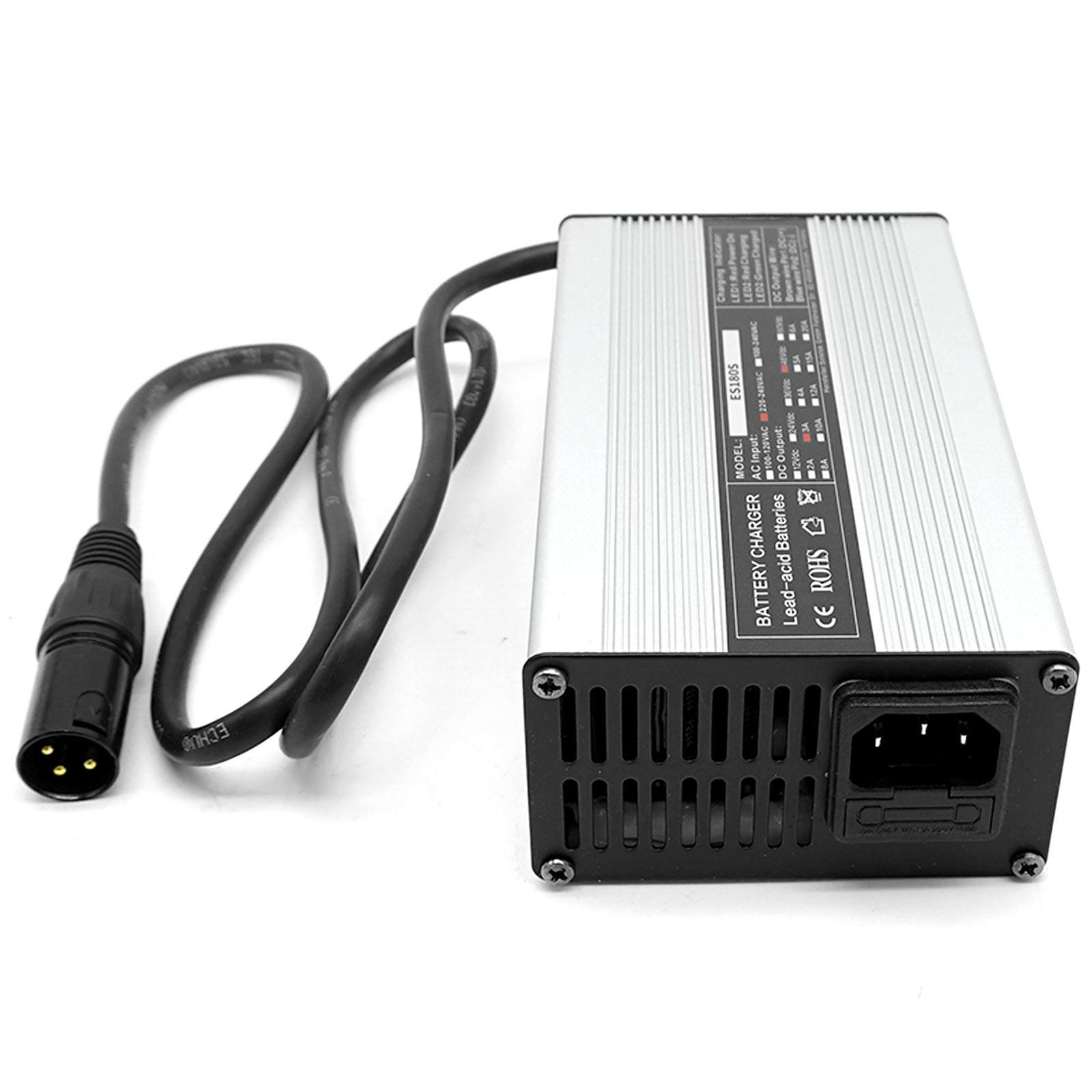 Hero45V2 - Charger 48V/3A for lead-acid battery, 3-pin, round plug