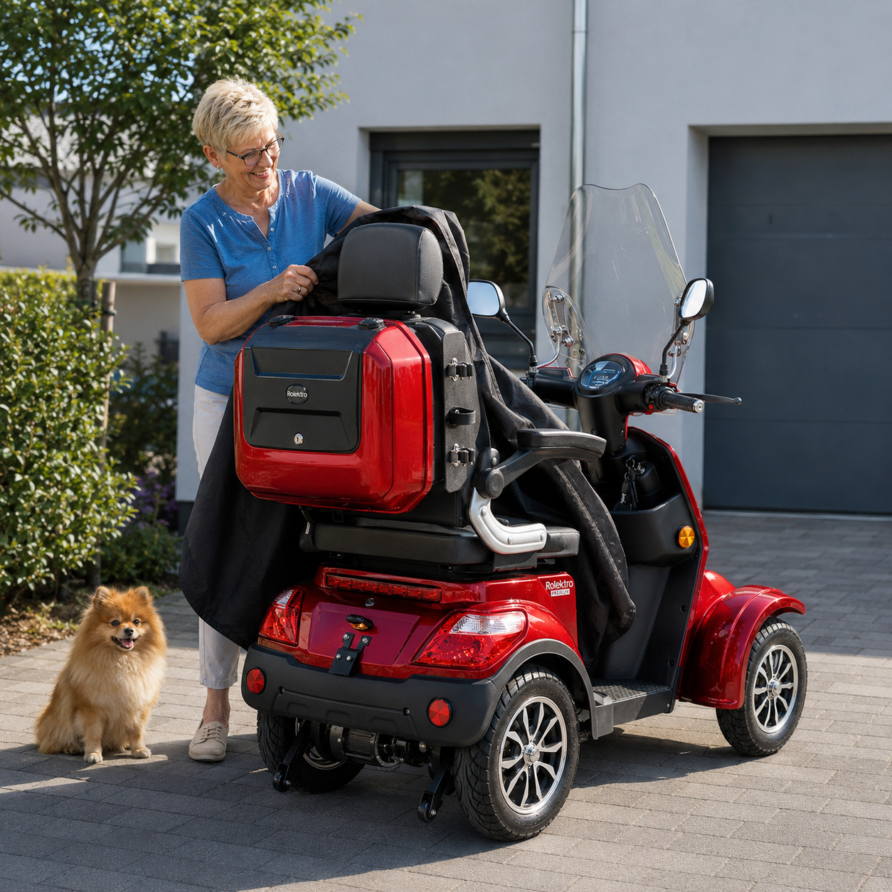 Rolektro, cover for E-Trike, E-Quad Premium models (with windshield), black