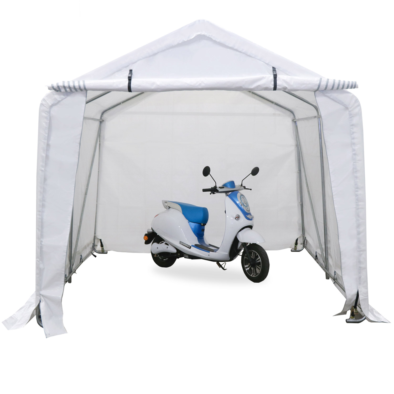 Rolektro-Z. Garage XXL-Motorrad, PE 200g/m², Weiß, L:3m B:3m H:2,4m,