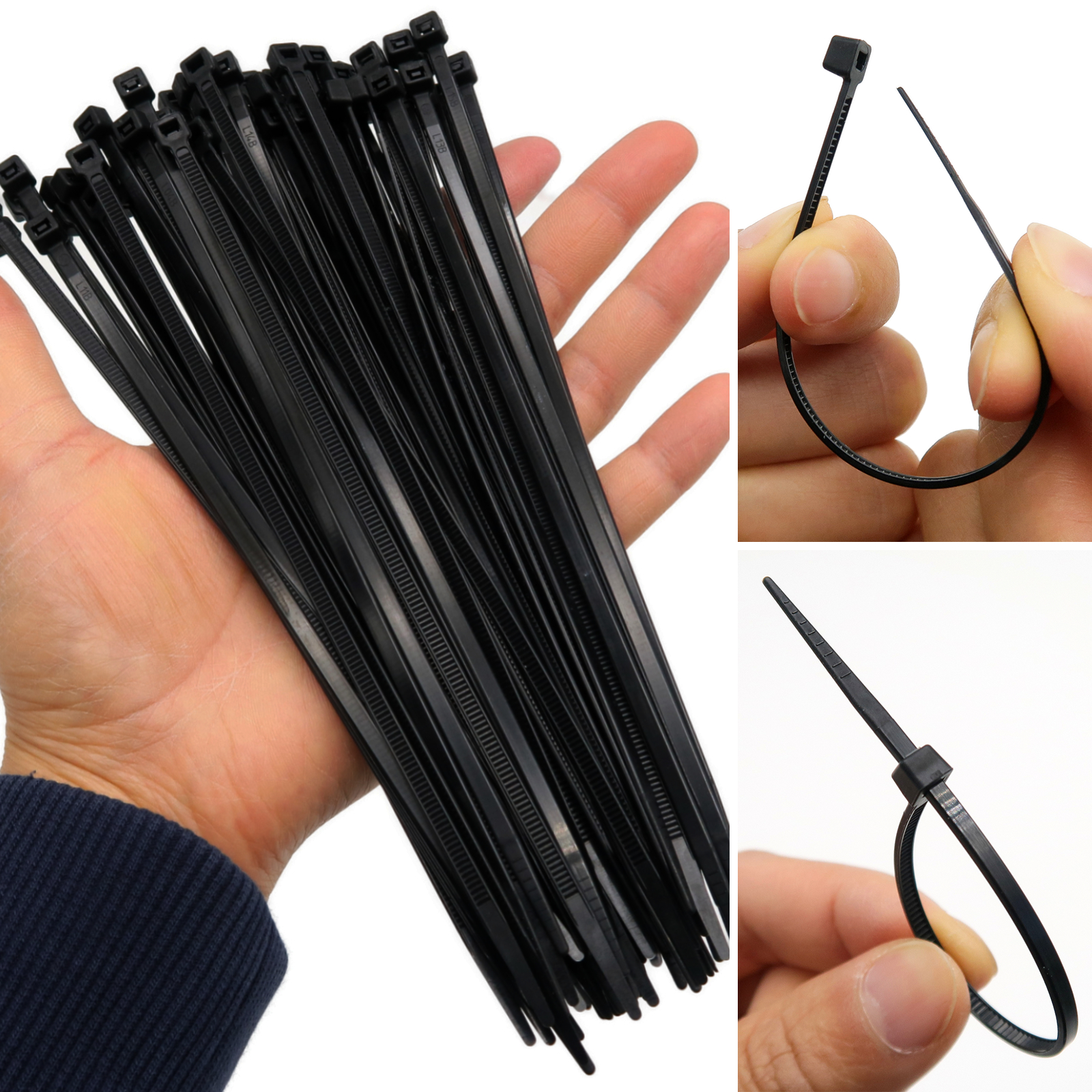 Kabelbinder, schwarz, 3,6 x 180mm, 100 Stk