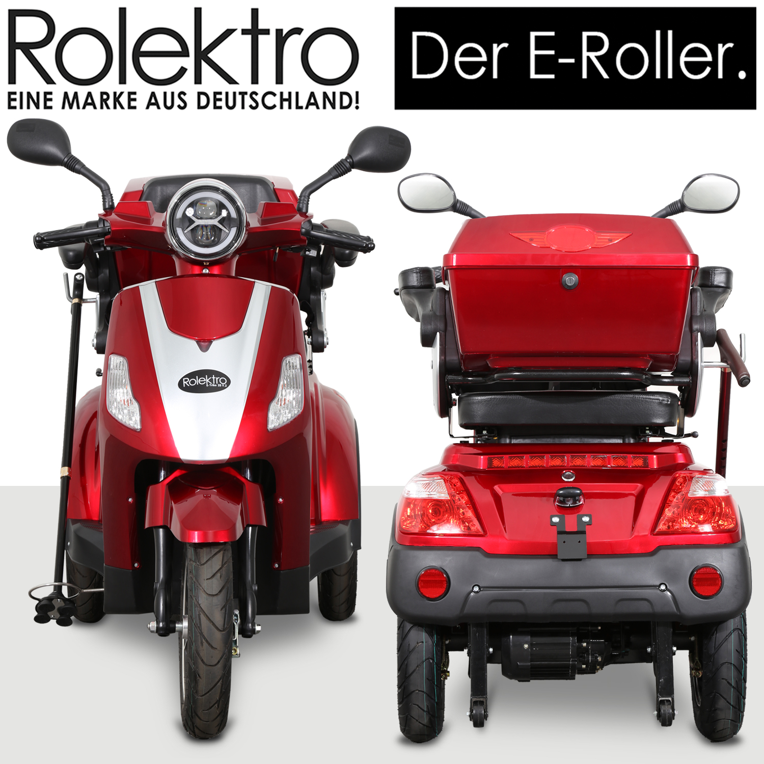 Rolektro E-Trike 25 V.2 Blei-Gel, Rot, 25 km/h