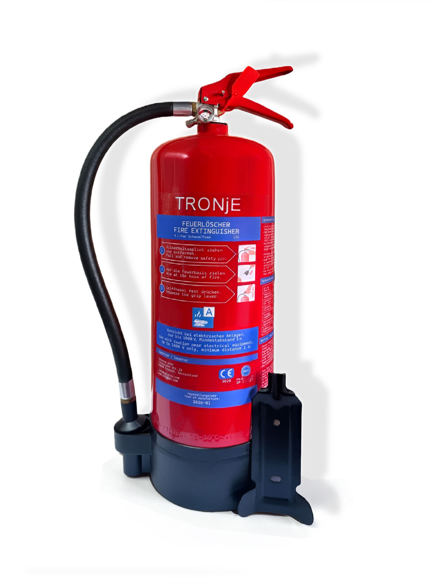 Tronje, 6L Feuerlöscher für Lithium-Batterie TR-F6, EN3:SP198/22
