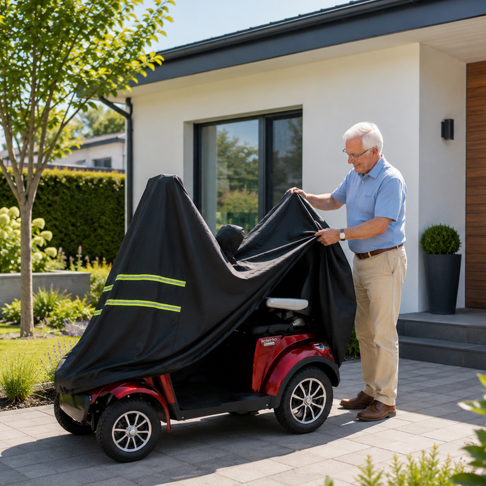 Rolektro, cover for E-Trike, E-Quad Premium models (with windshield), black