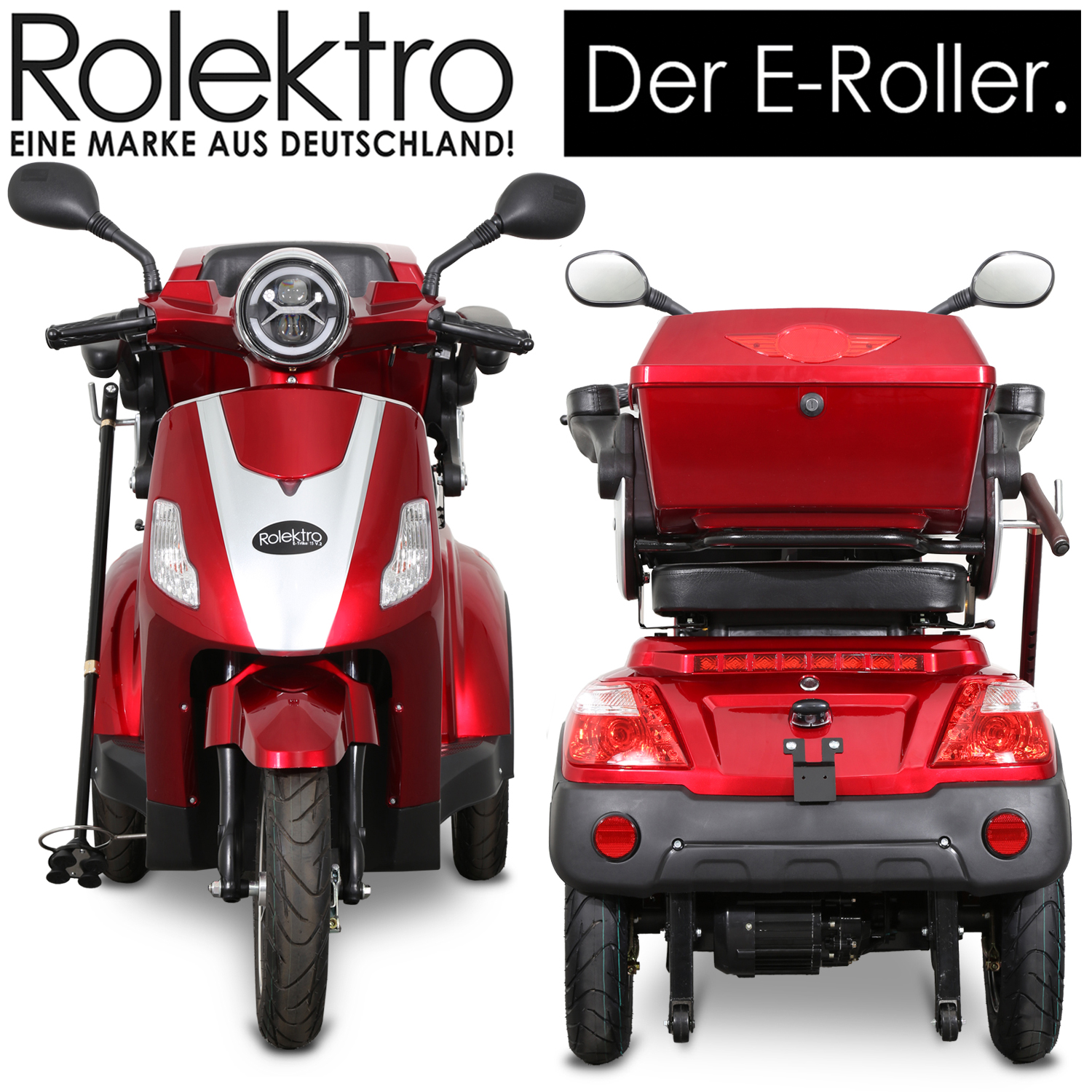Rolektro E-Trike 15 V.2 Blei-Gel, Rot, 15 km/h