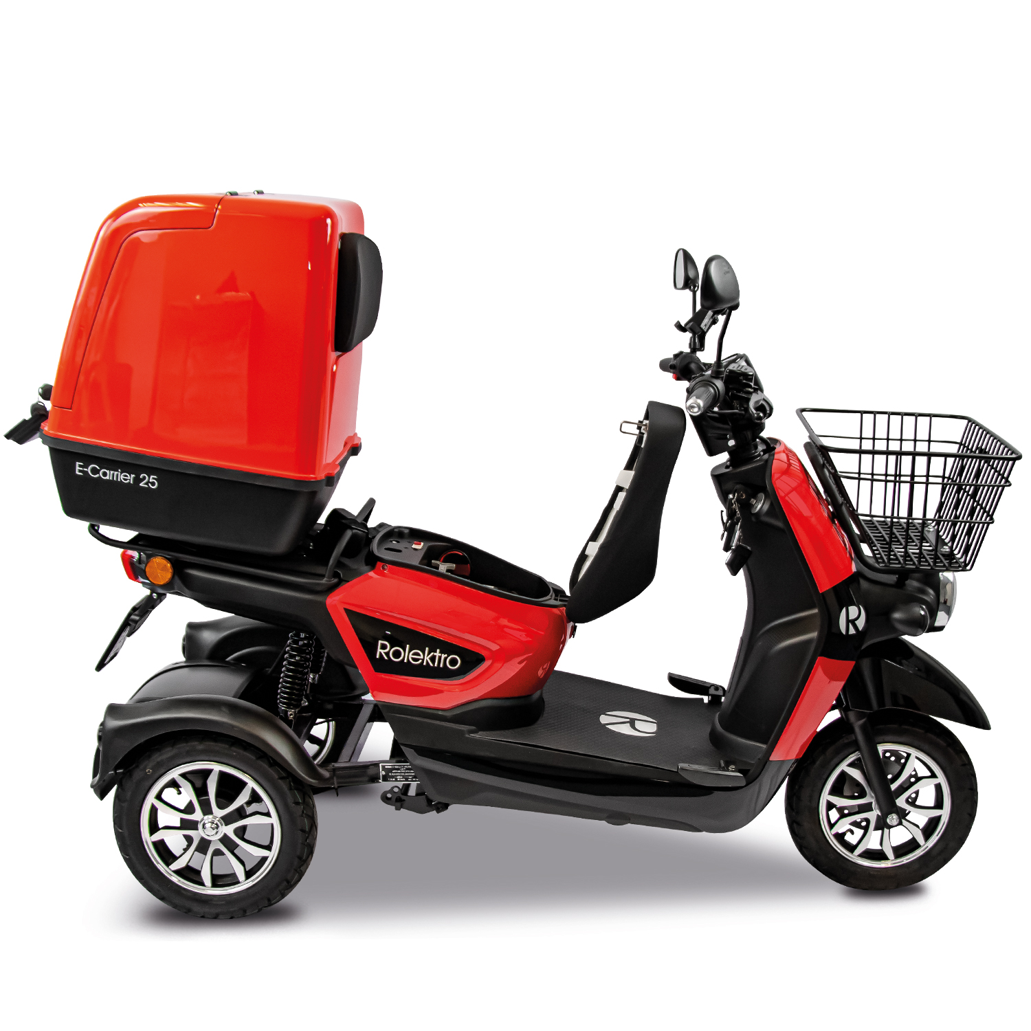 Rolektro E-Carrier 25 V.3 Lithium, Rot, mit XXL-Koffer, 25 km/h Rolektro E-Carrier 25 V.3 Lithium, Rot, mit XXL-Koffer, 25 km/h