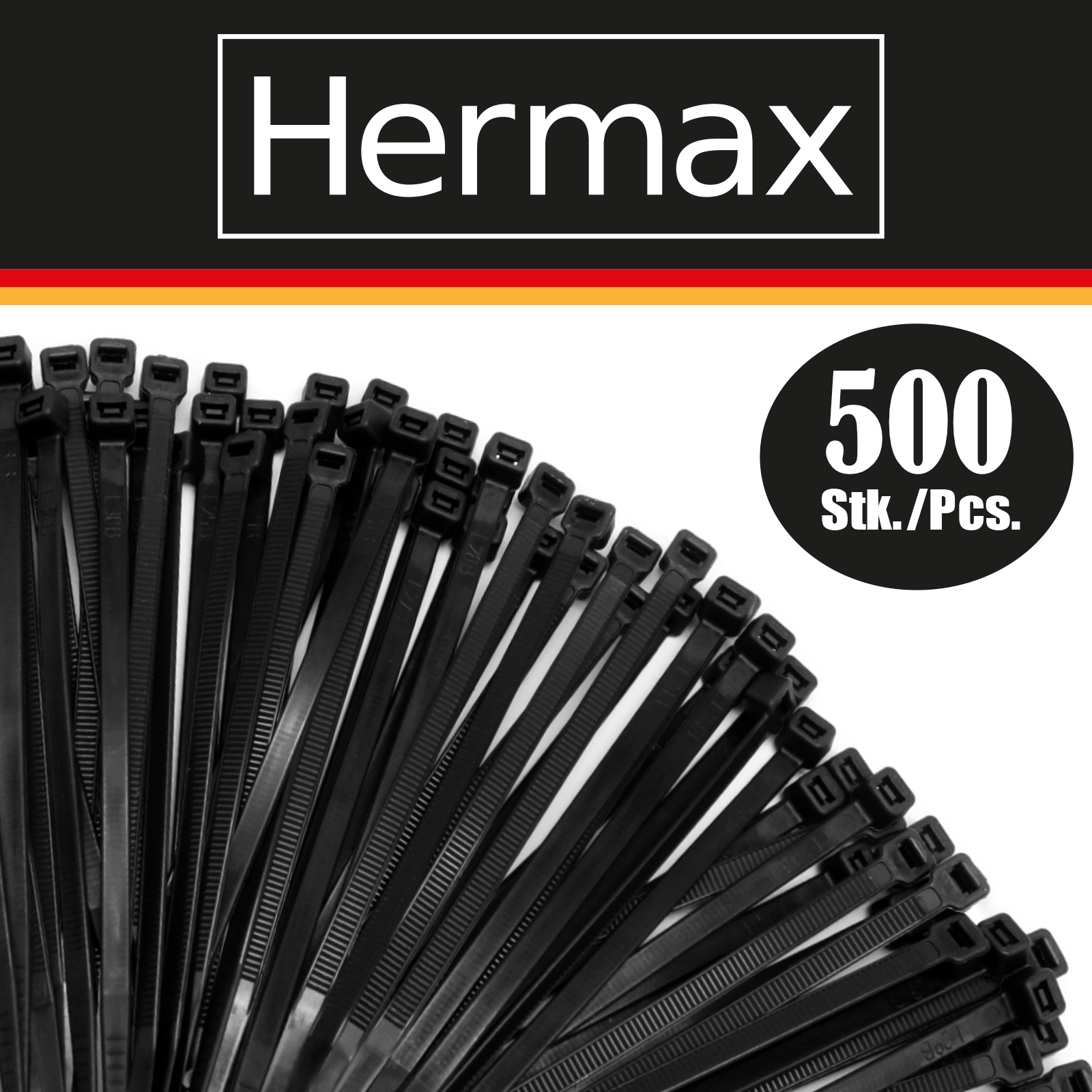 Kabelbinder, schwarz, 4,6 x 190mm, 500 Stk
