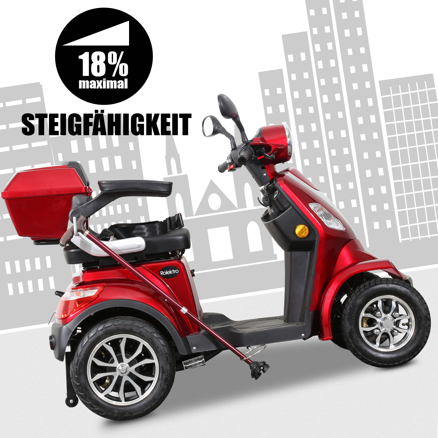 G1, Rolektro E-Quad 25 V.2 Blei-Gel, Rot, 25 km/h
