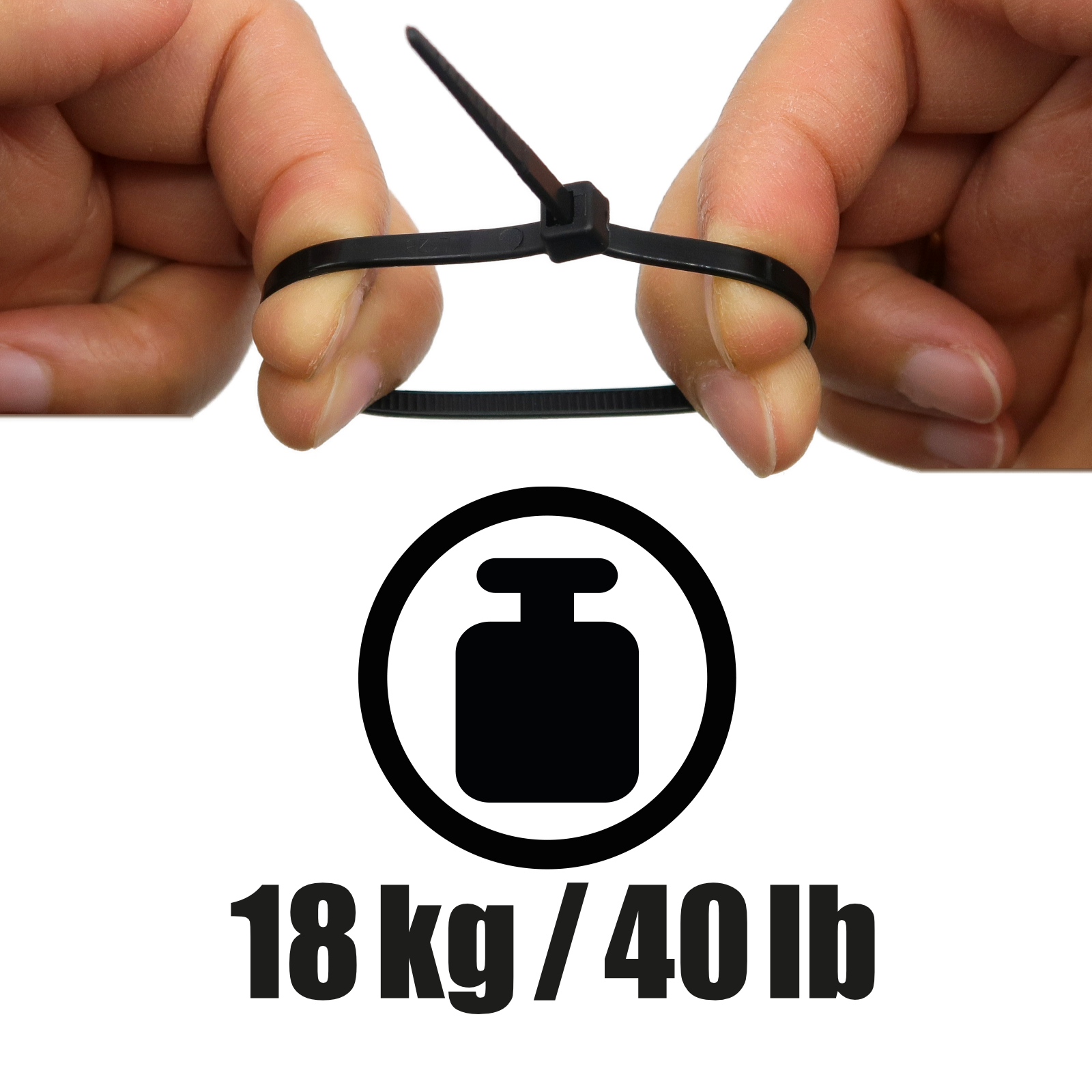 Kabelbinder, schwarz, 3,6 x 180mm, 100 Stk