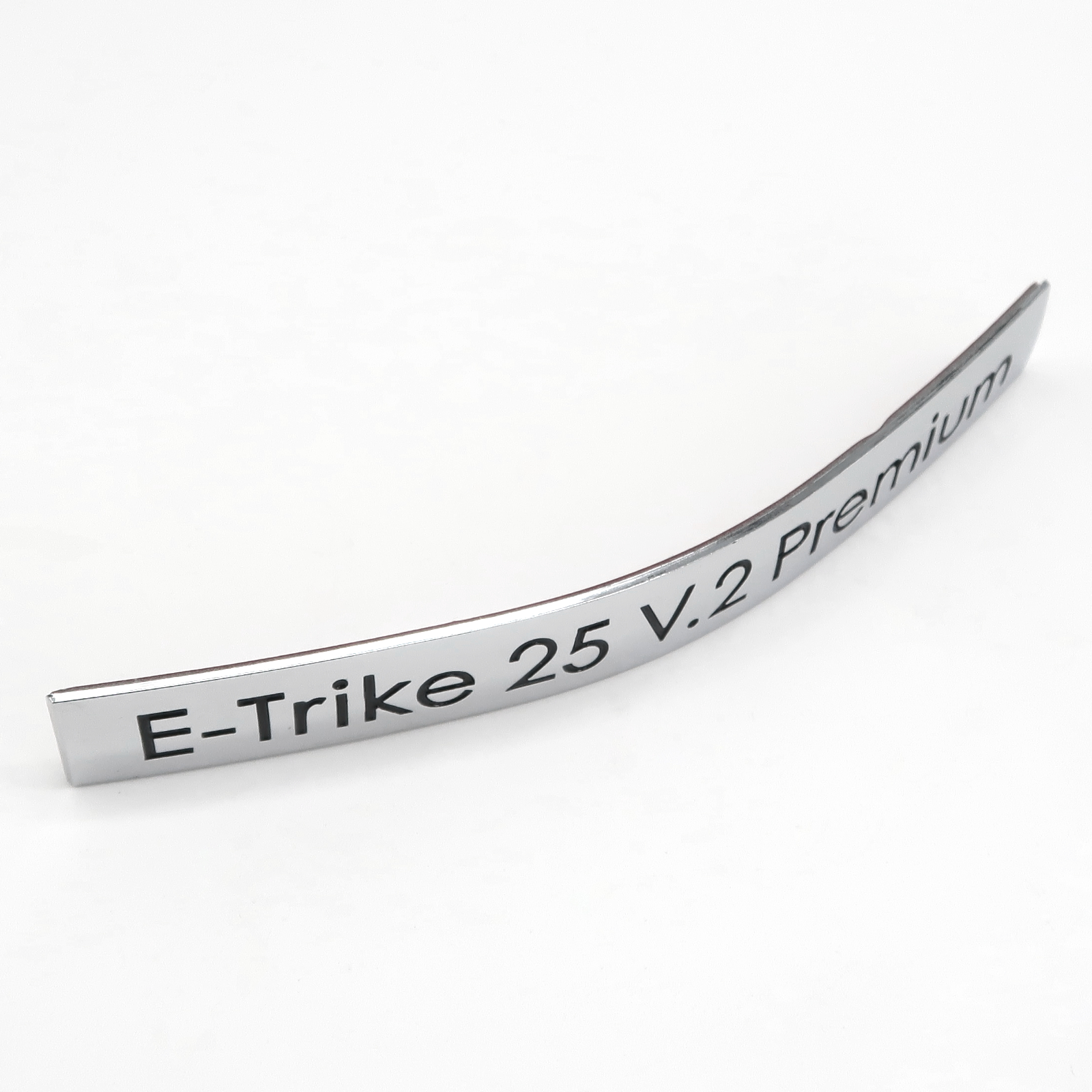 Trike25V2Pm/R31 - Aufkleber, E-Trike 25 V.2 Premium, Metalloptik, vorne