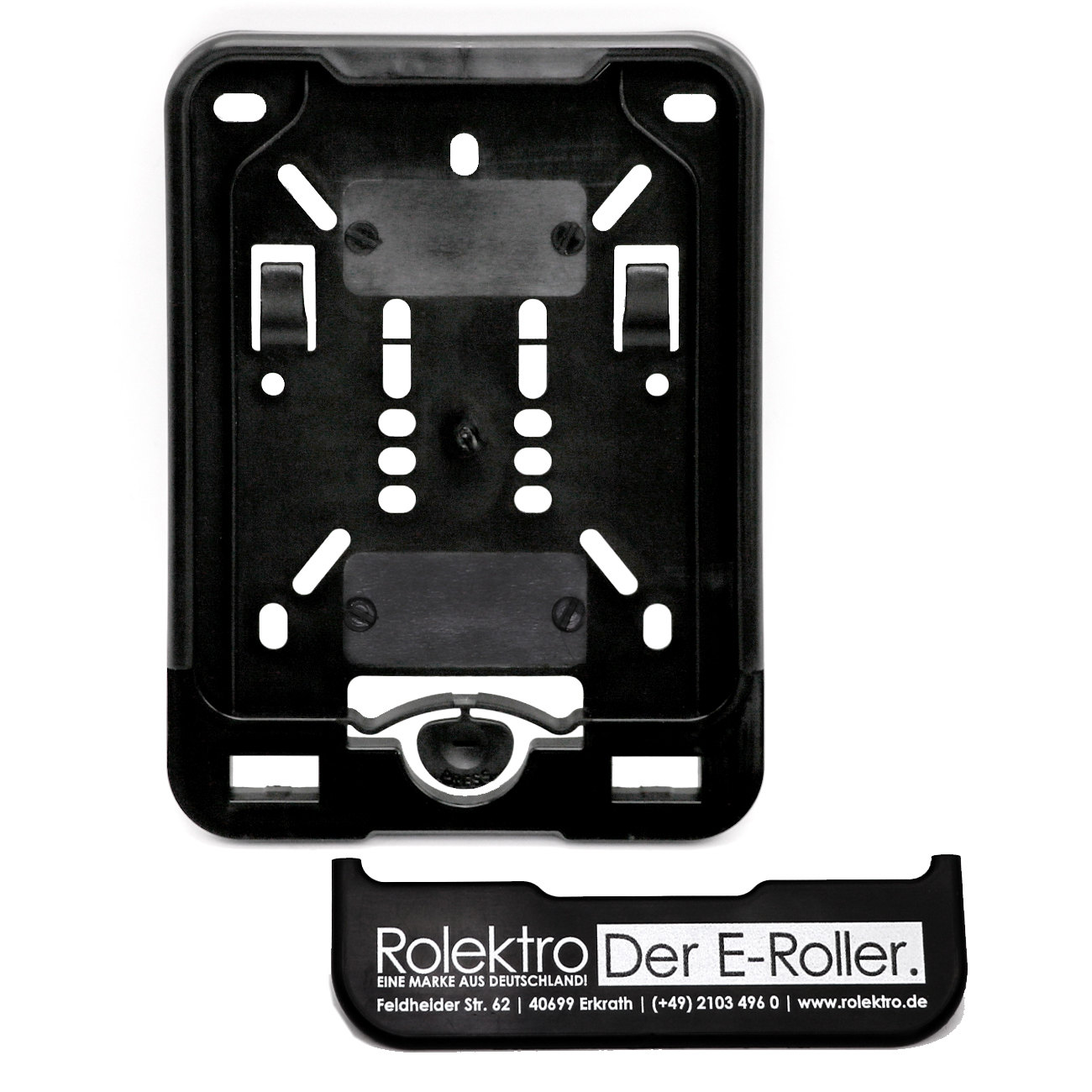 Kennzeichenhalterung, Halter für Nummernschild mit Rolektro Logo Kennzeichenhalterung, Halter für Nummernschild mit Rolektro Logo