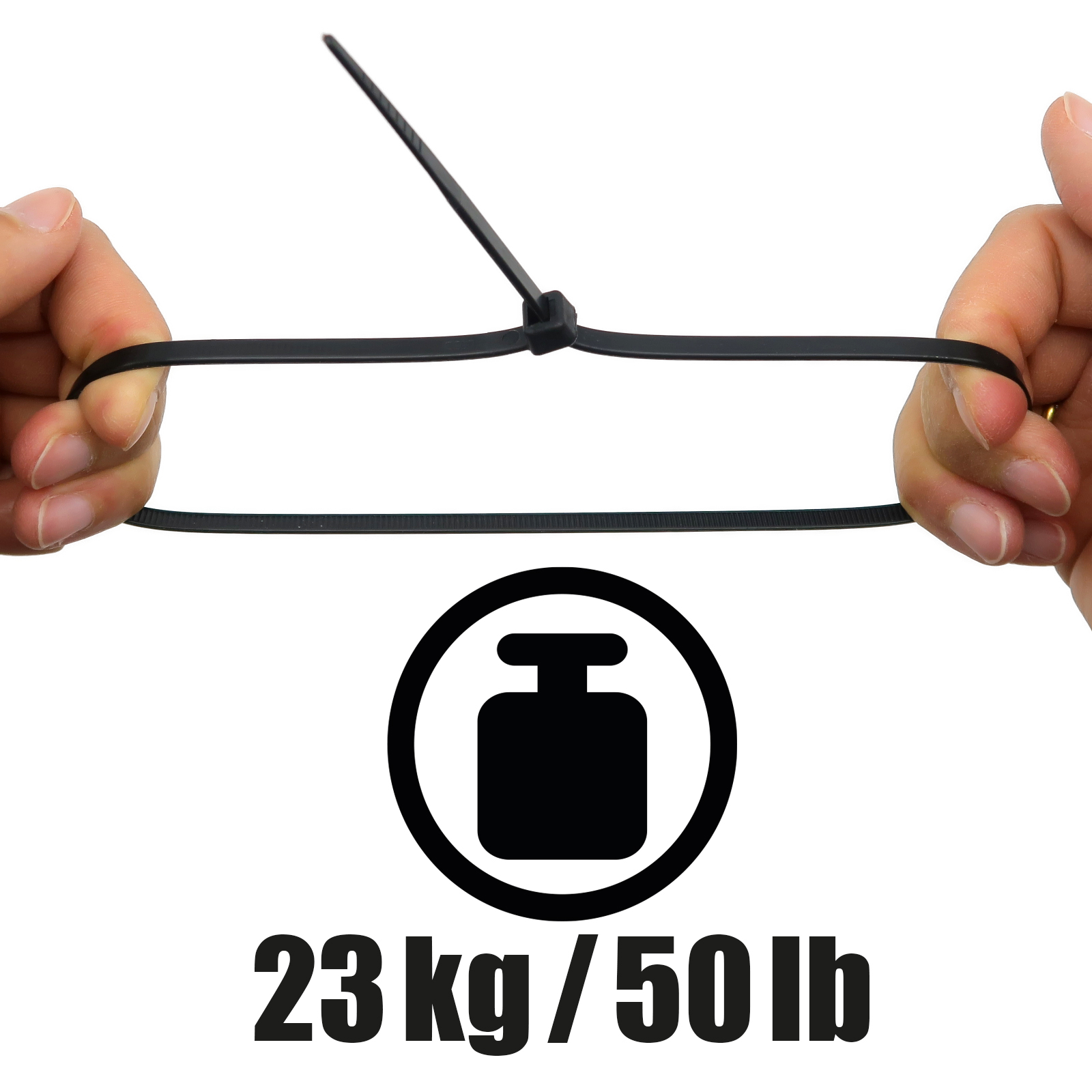 Kabelbinder, schwarz, 4,8 x 450mm, 100 Stk