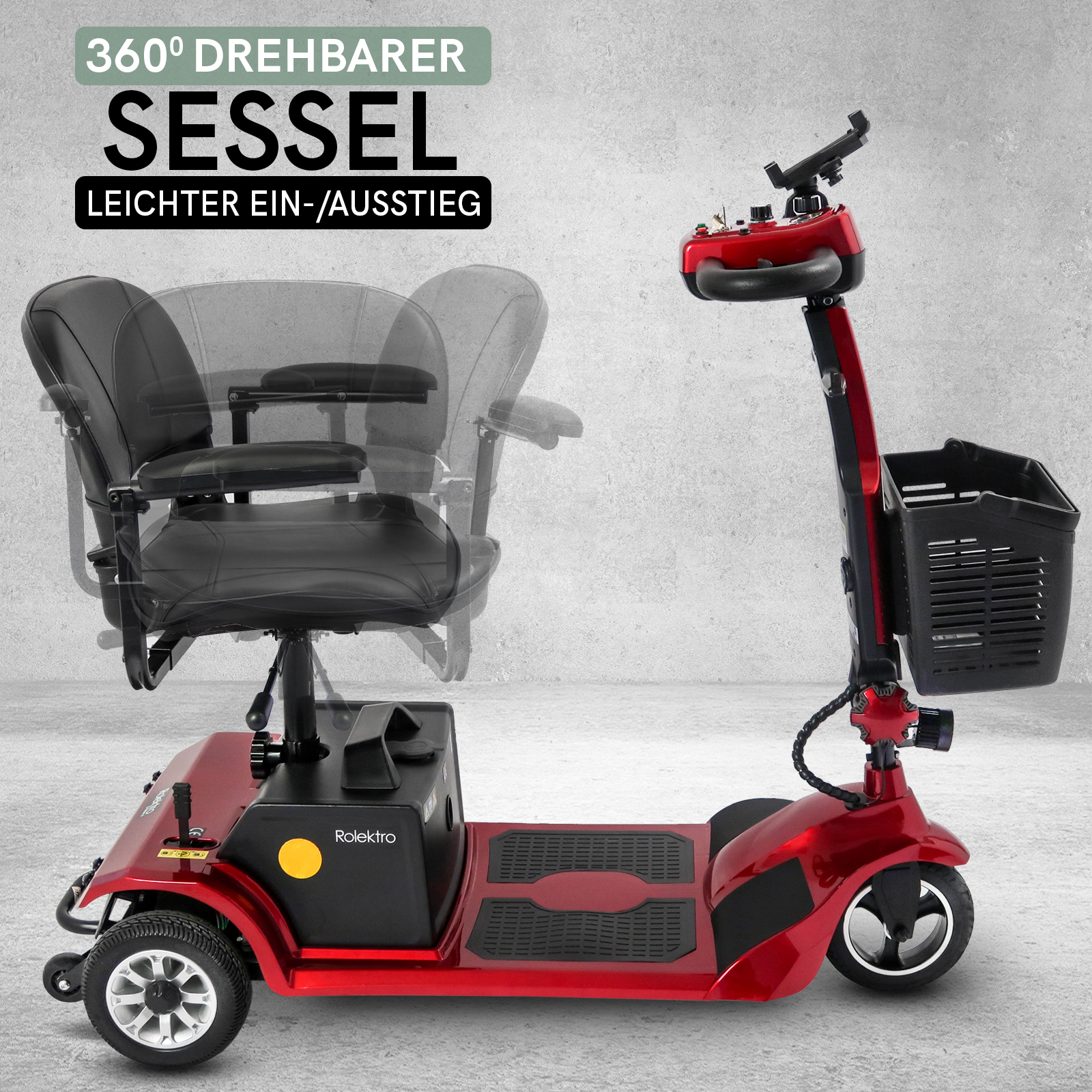 G1, Rolektro E-Trike 6 Blei-Gel, Rot, 6 km/h
