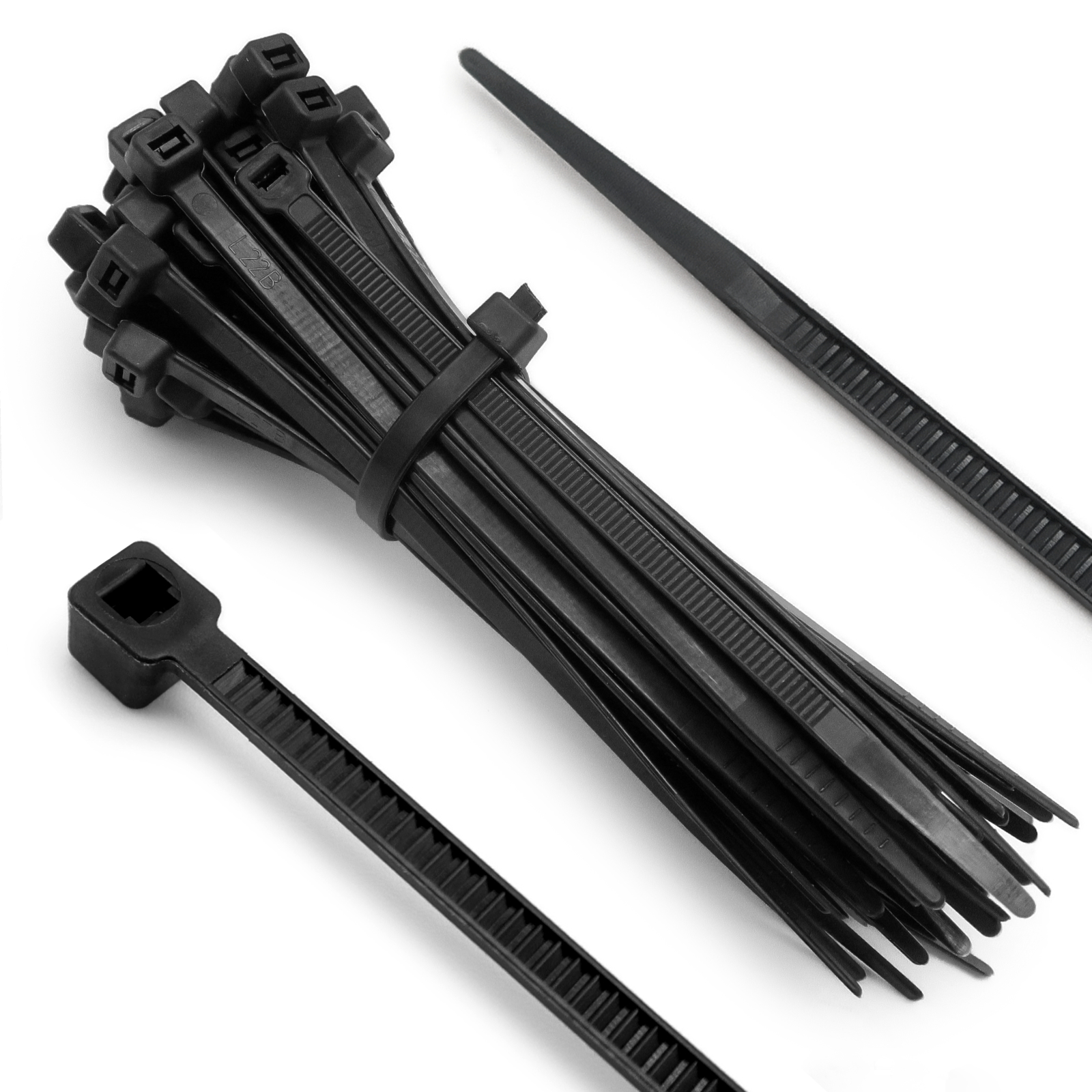 Kabelbinder, schwarz, 7,6 x 300mm, 100 Stk