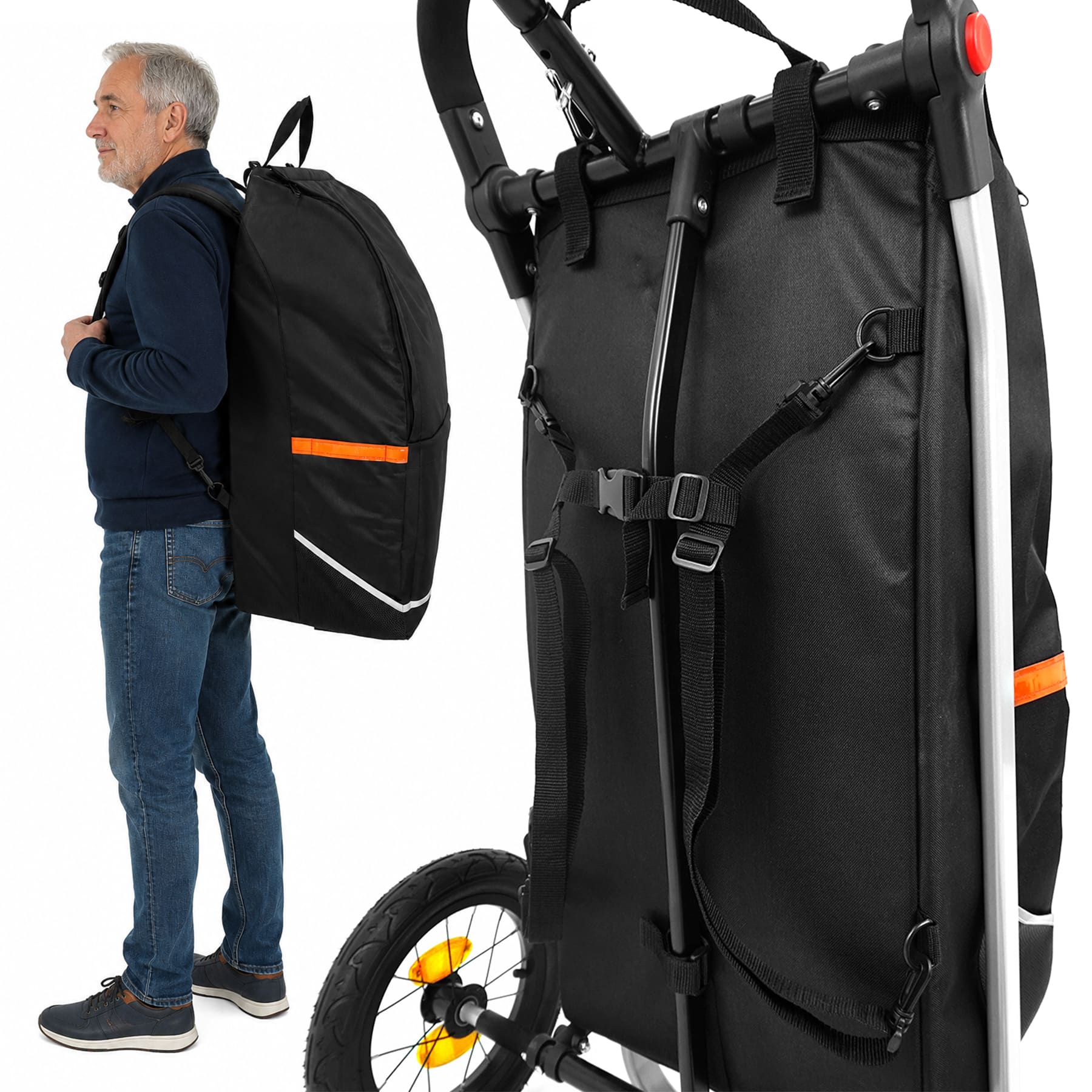 Rolektro, Anhänger,  Einkaufstrolley mit Adapter, 340x280x720 mm