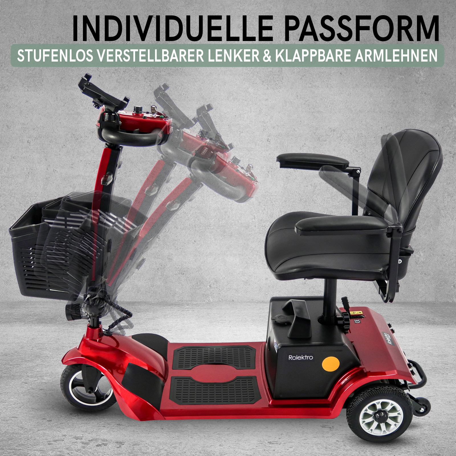 G1, Rolektro E-Trike 6 Blei-Gel, Rot, 6 km/h