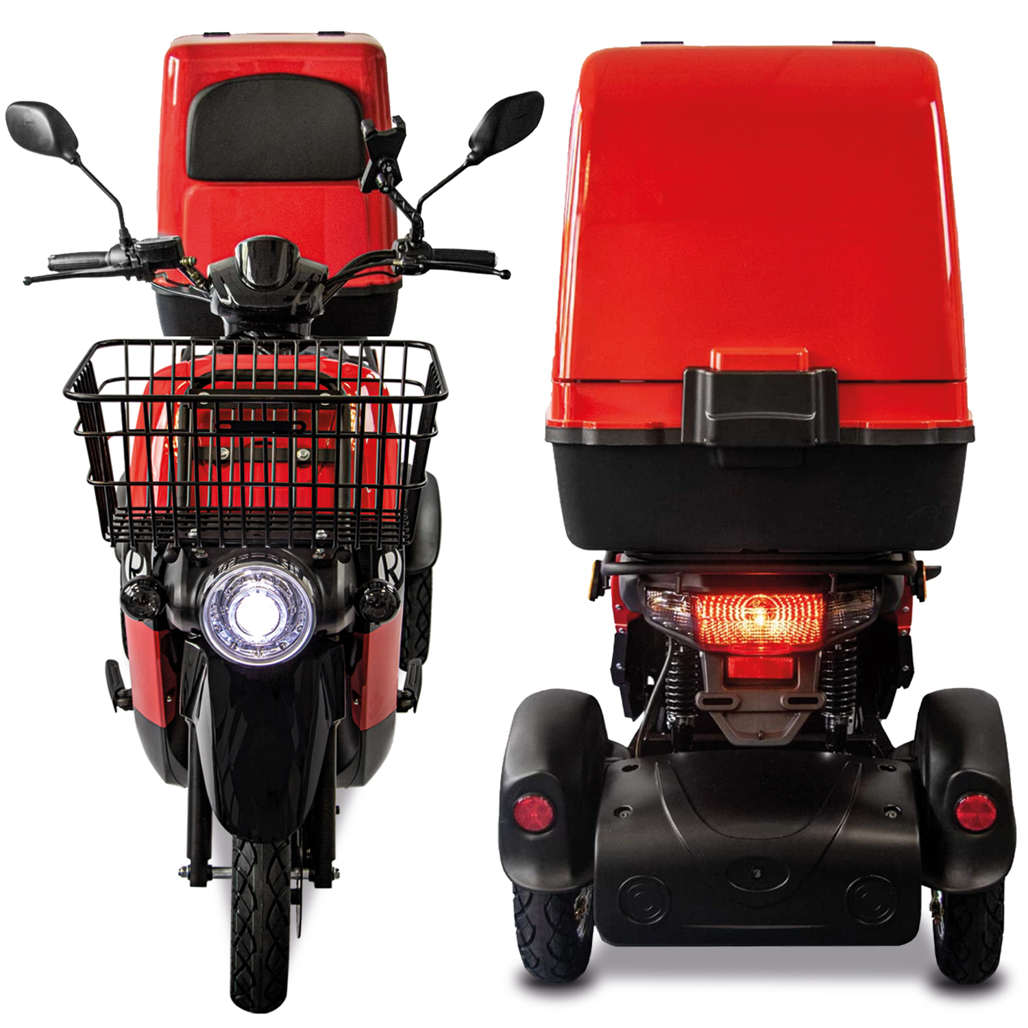 Rolektro E-Carrier 25 V.3 Lithium, Rot, mit XXL-Koffer, 25 km/h Rolektro E-Carrier 25 V.3 Lithium, Rot, mit XXL-Koffer, 25 km/h