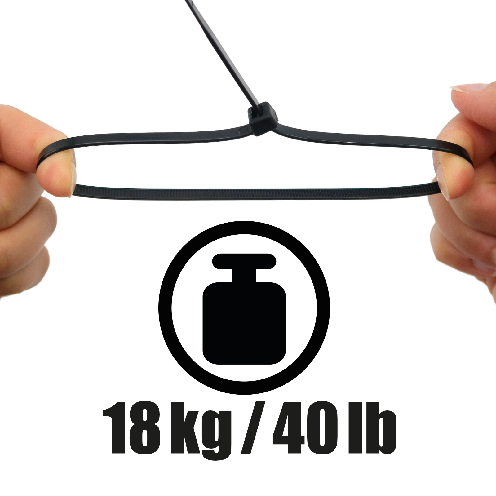 Kabelbinder, schwarz, 3,6 x 370mm, 100 Stk