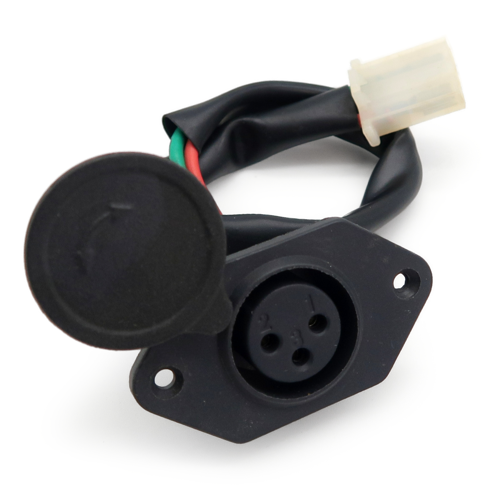 Carrier25V2 - Ladebuchse, mit Kabel und Stecker, 3 polig, Rund, Pin 2 Minus