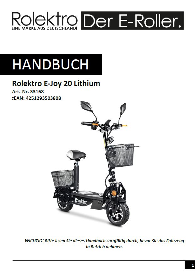 Joy20Li - Handbuch E-Joy 20 mit Lithium Akku