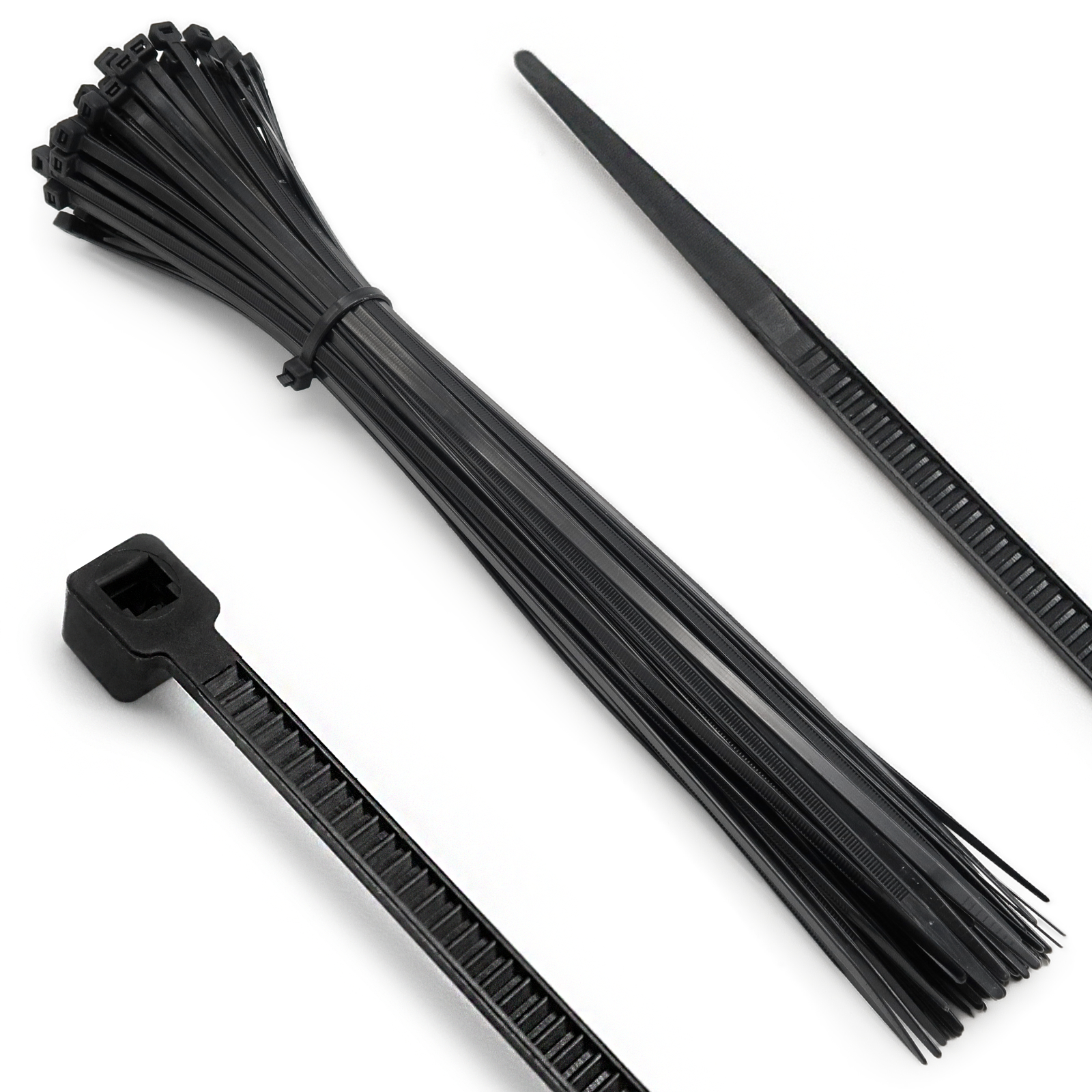 Kabelbinder, schwarz, 4,8 x 370mm, 100 Stk