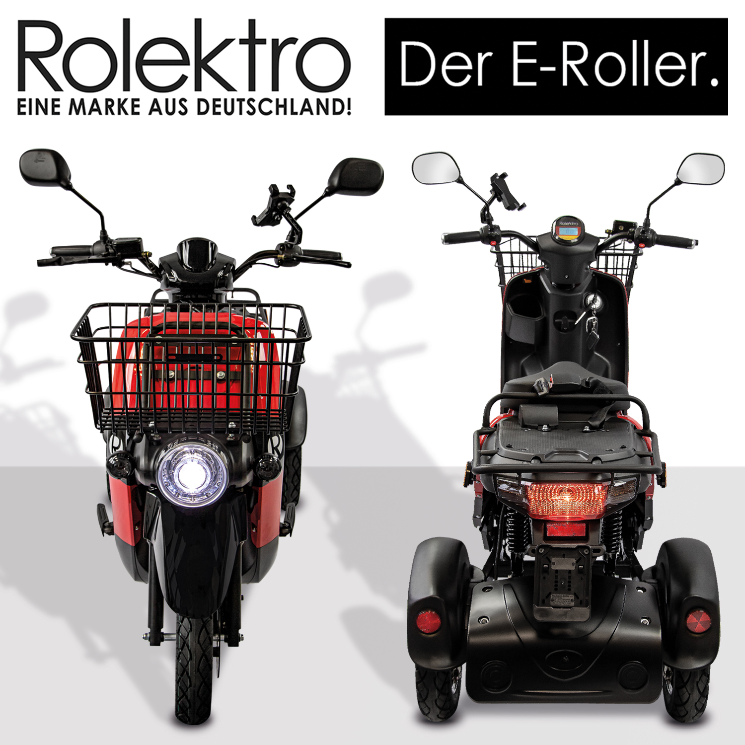 Rolektro E-Carrier 25 V.3 Lithium, Rot, ohne Koffer, 25 km/h