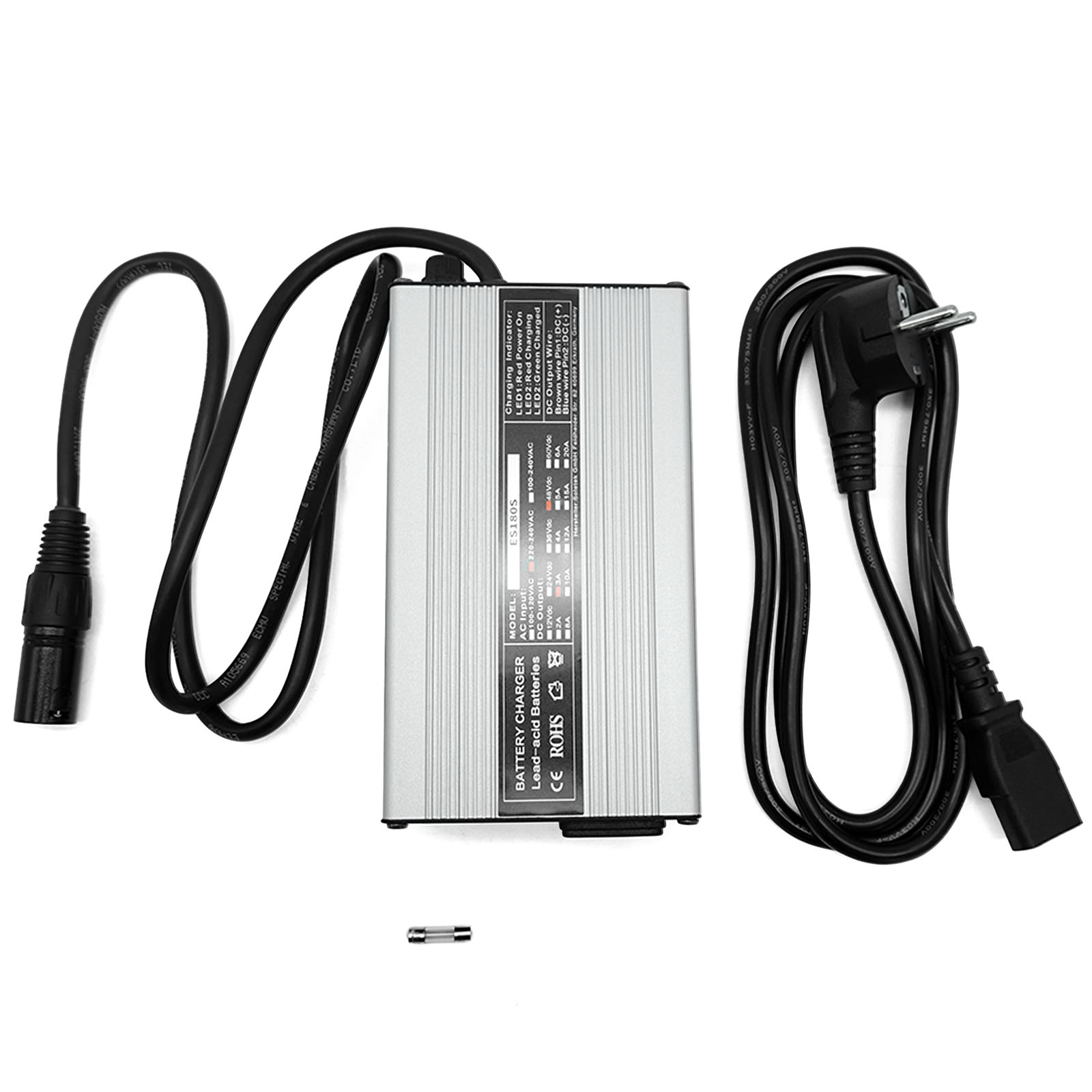 Hero45V2 - Charger 48V/3A for lead-acid battery, 3-pin, round plug