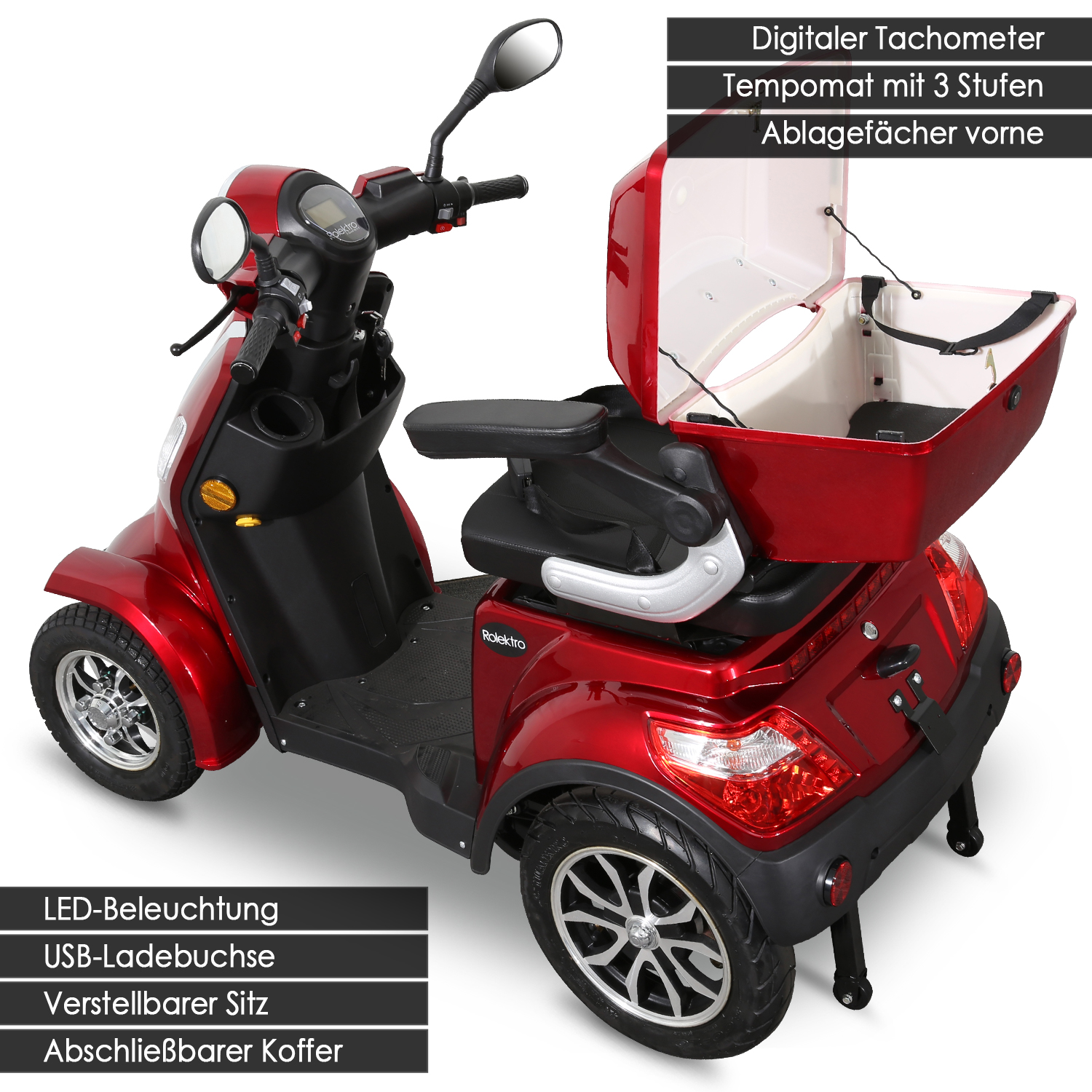 G1, Rolektro E-Quad 25 V.2 Blei-Gel, Rot, 25 km/h