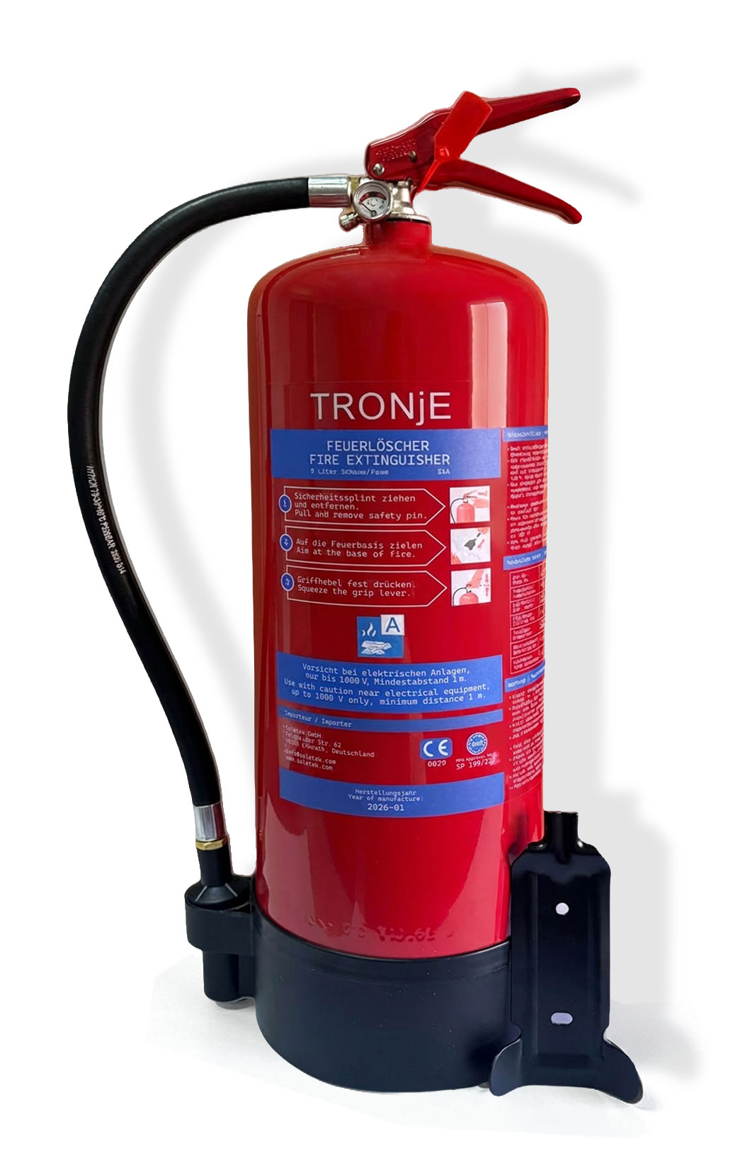 Tronje, 9L Feuerlöscher für Lithium-Batterie TR-F9, EN3:SP199/22