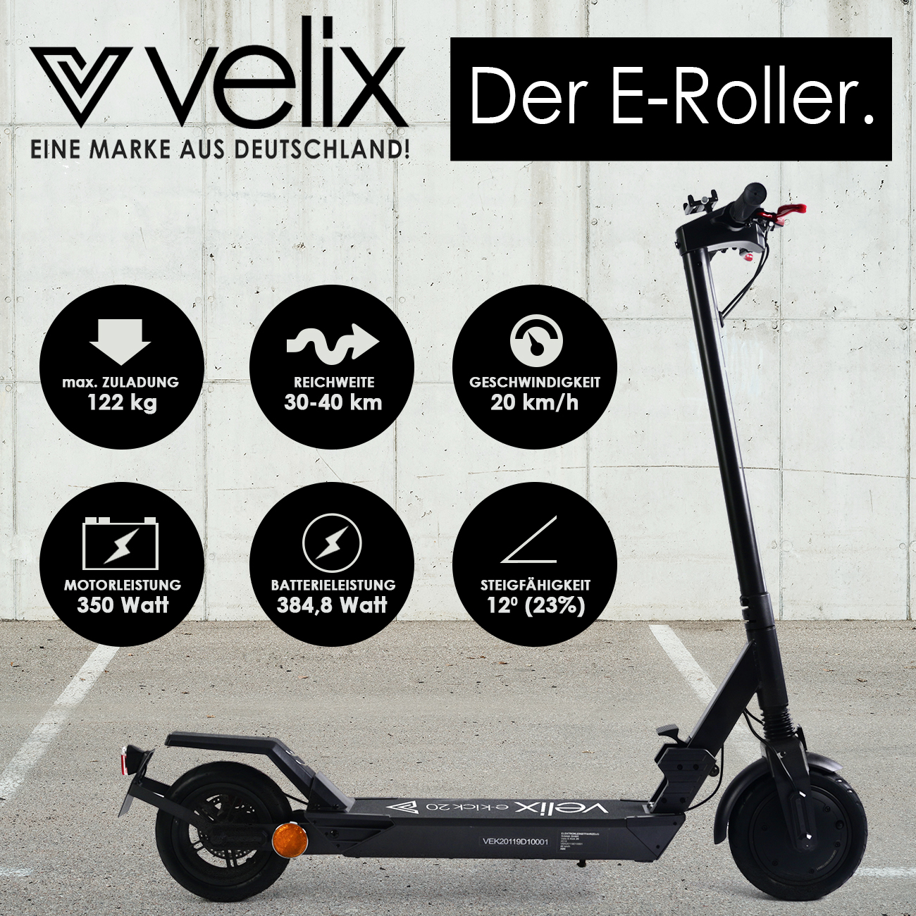 Velix E-Kick 20 V.2021 plus Velix Lenkertasche, 20 km/h