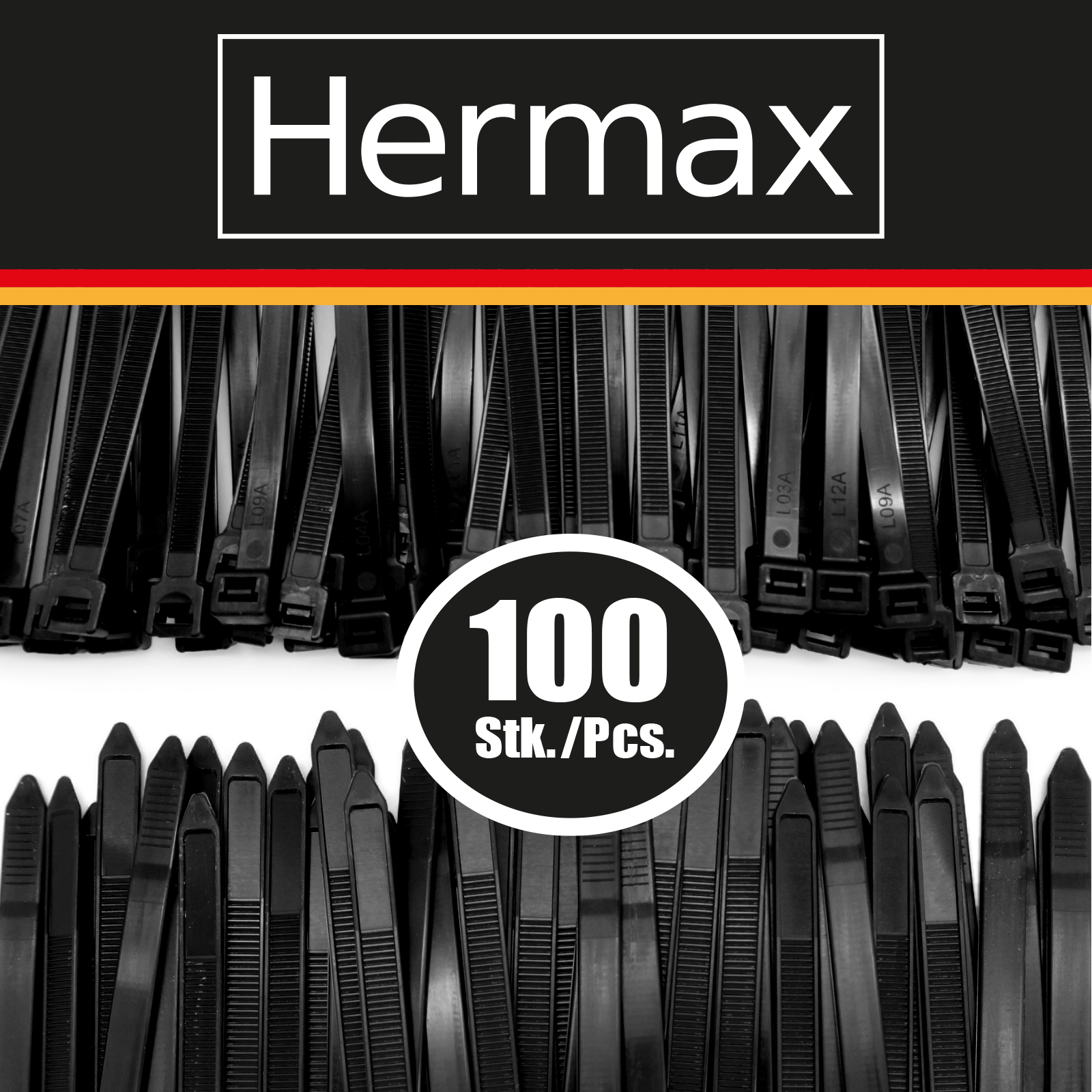 Kabelbinder, schwarz,12,4 x 380mm, 100 Stk