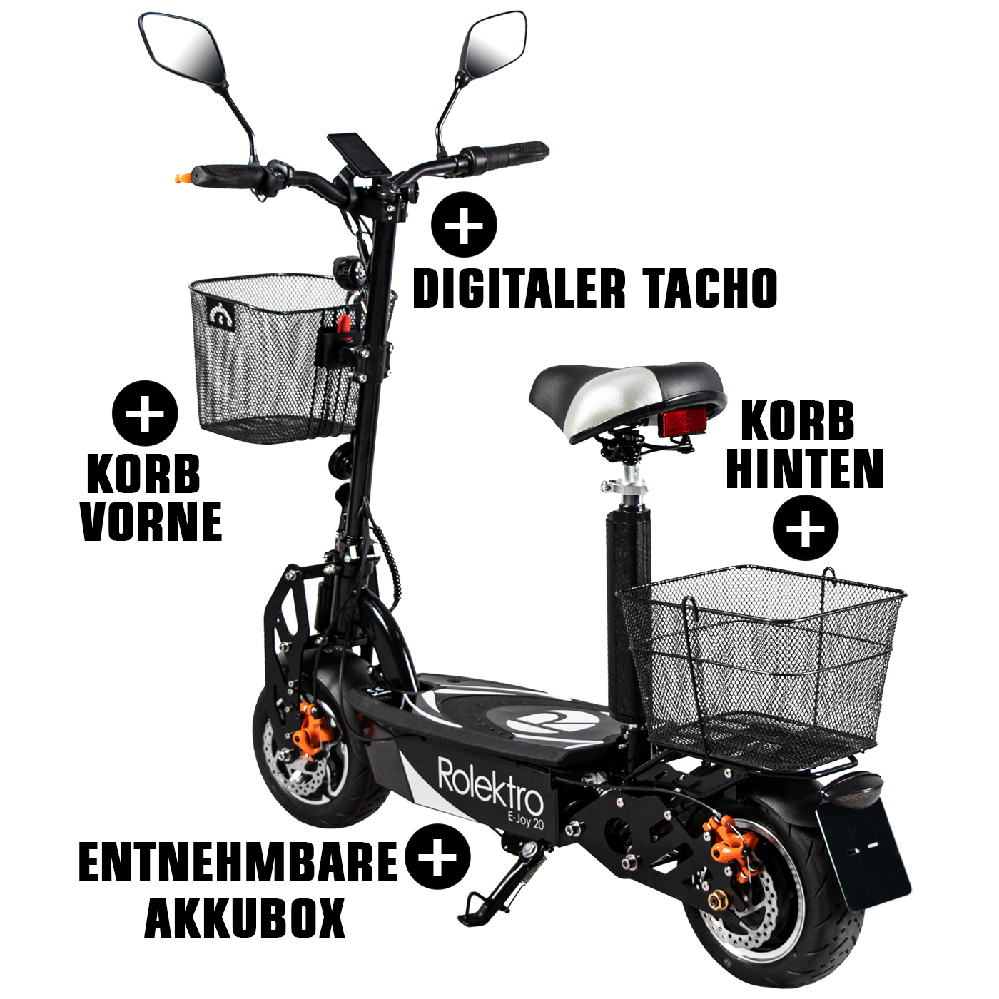 Rolektro E-Joy 20 Blei-Gel, Schwarz, 20 km/h