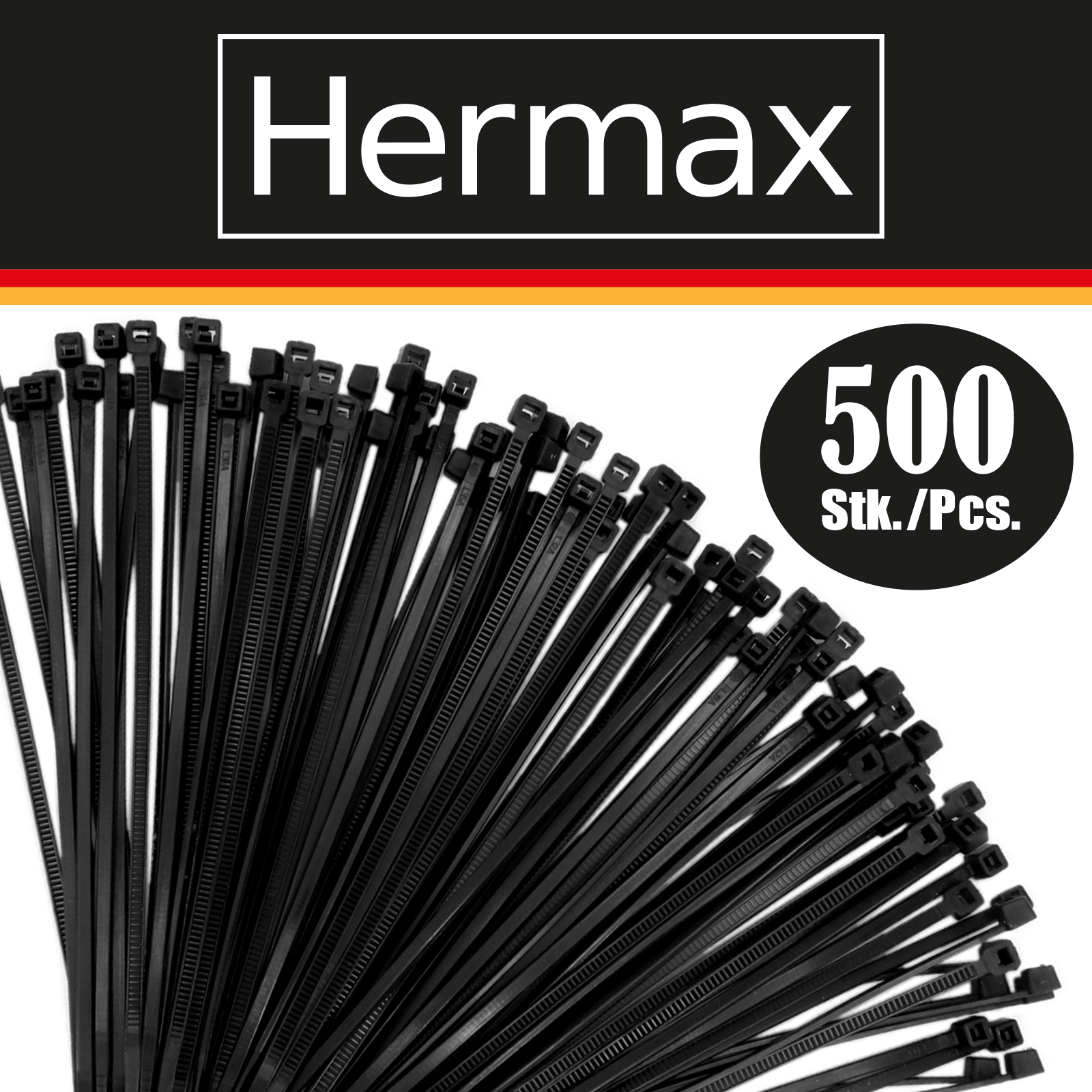 Kabelbinder, schwarz, 3,6 x 370mm, 500 Stk 