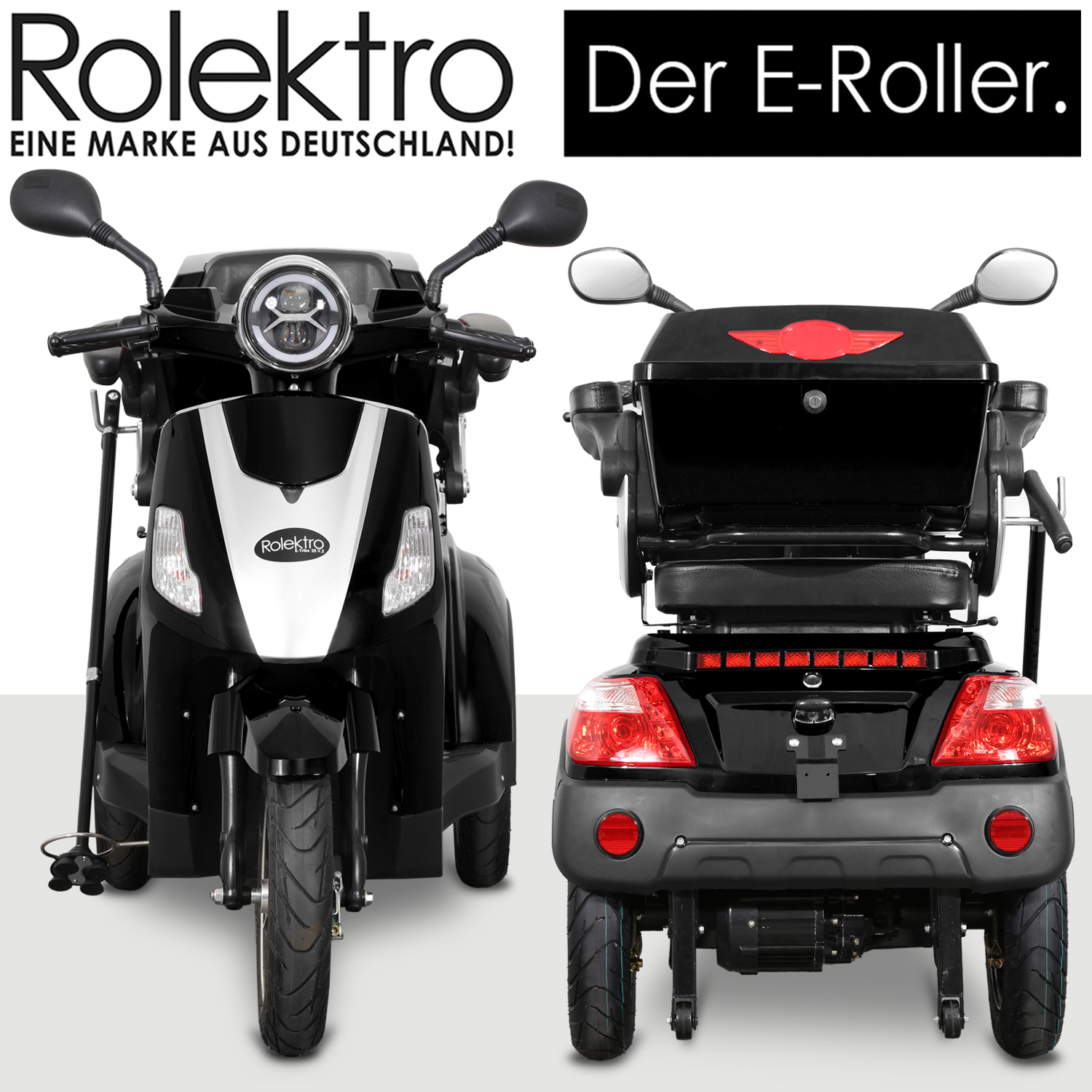 Rolektro E-Trike 25 V.2 Blei-Gel, Schwarz, 25 km/h