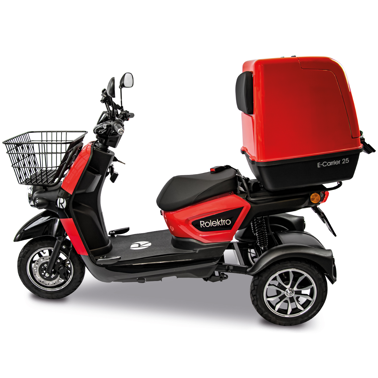 Rolektro E-Carrier 25 V.3 Lithium, Rot, mit XXL-Koffer, 25 km/h Rolektro E-Carrier 25 V.3 Lithium, Rot, mit XXL-Koffer, 25 km/h