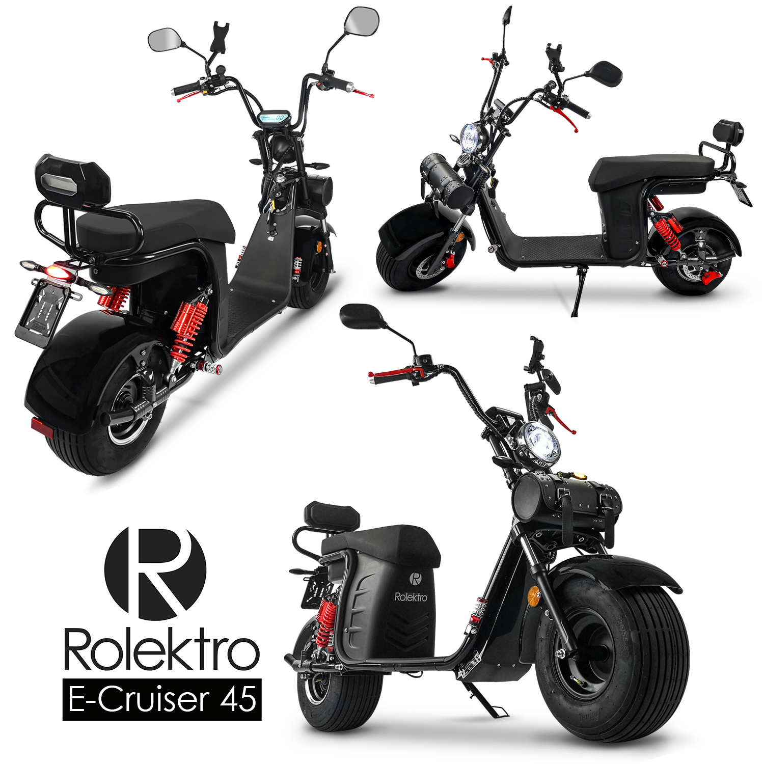 Rolektro, E-Cruiser 45 Lithium, Schwarz, 60V-20Ah Akku, 1500 Watt