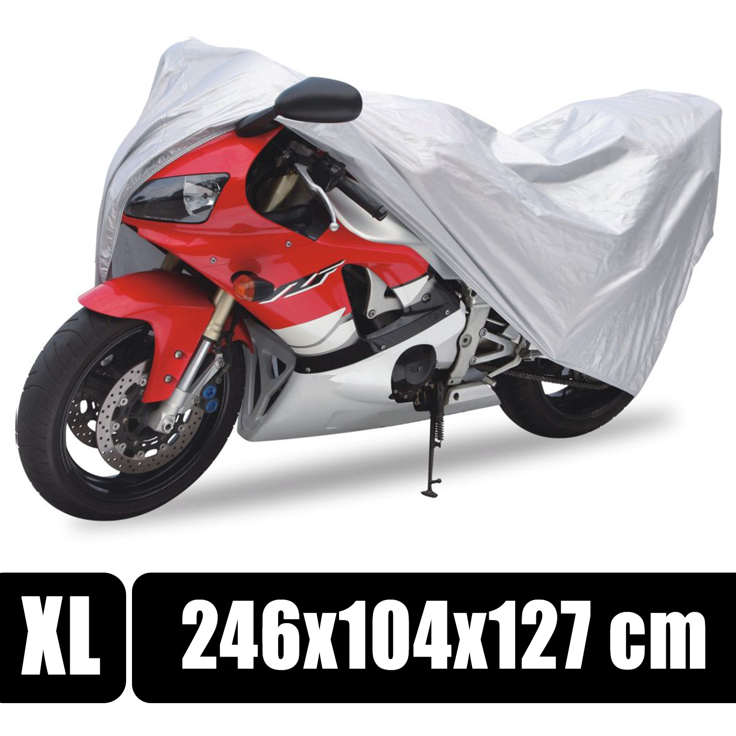 Rolektro, Motorrad/Roller Abdeckplane XL - 246x104x127cm Silber inkl. Verschlussschnalle und Transportbeutel