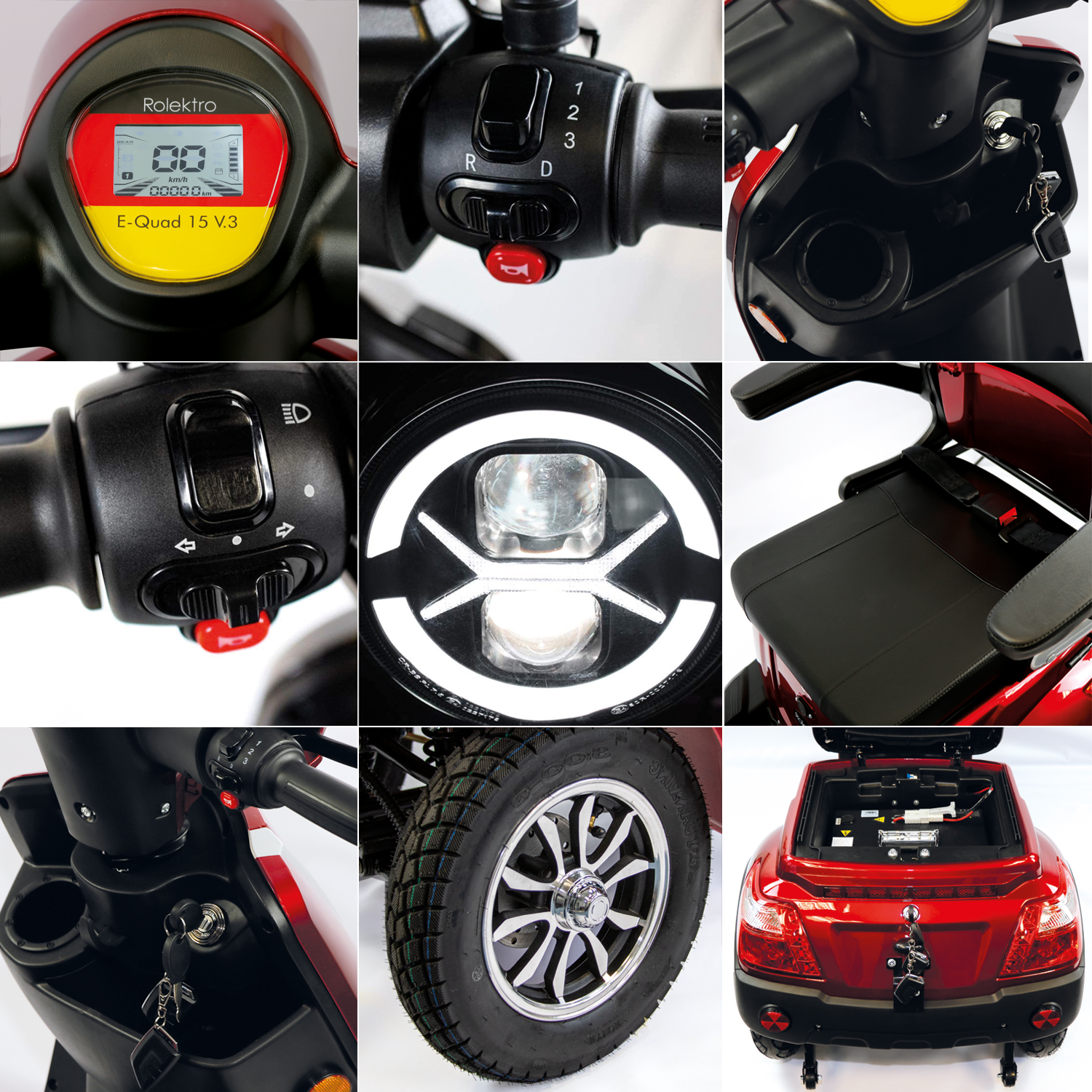 G1, Rolektro E-Quad 15 V.3 Lithium, Rot, 15 km/h